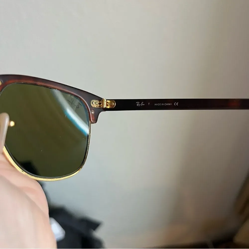 Ray-Ban Clubmaster Tortoiseshell Mirrored Blue Sunglasses